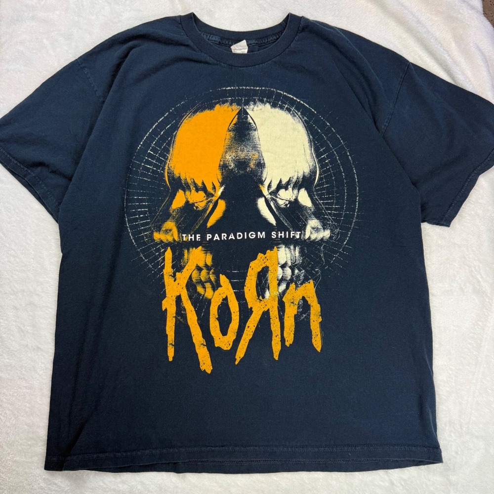 Korn The Paradigm Shift Band T-Shirt Mens XL Navy Blue Graphic Alstyle Cotton